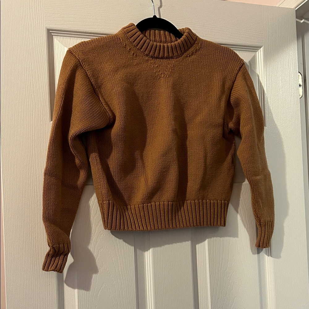 Aritzia Wilfred Brown Knit Merino Wool Sweater